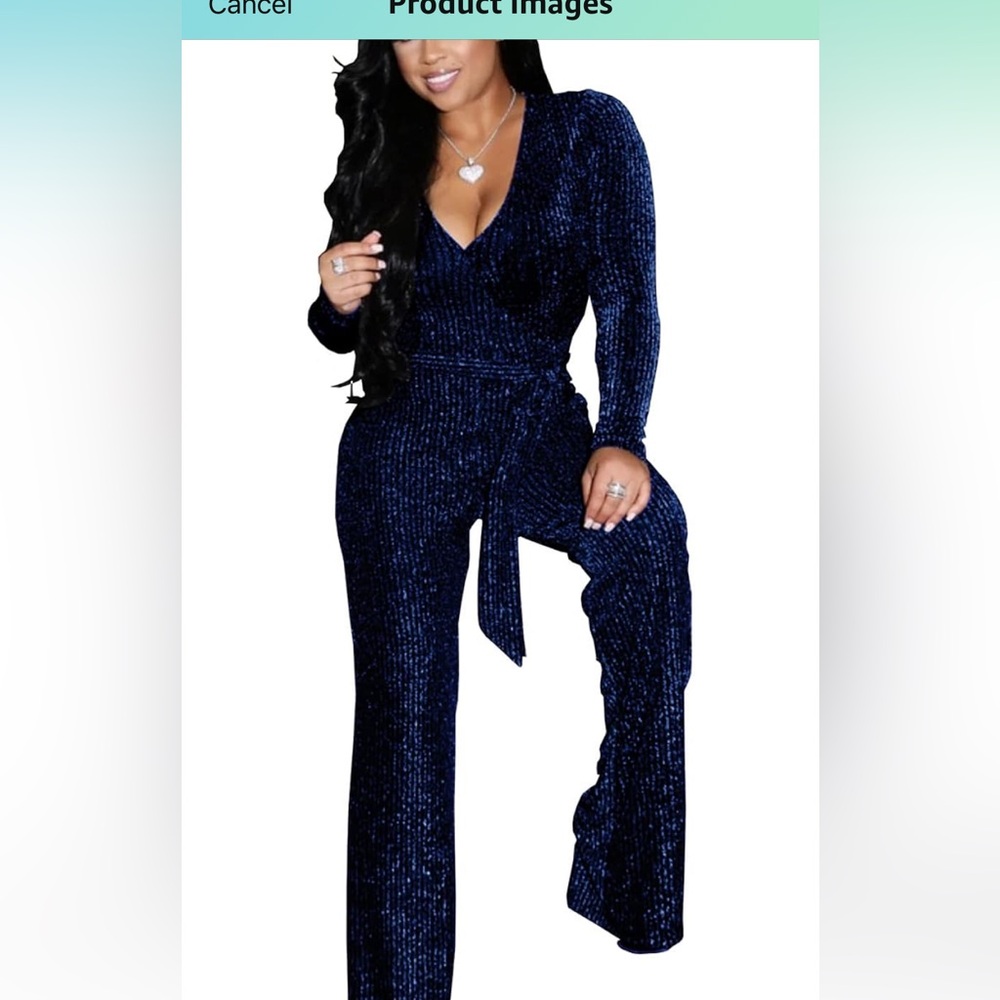 Brand new without tags sparkly dark blue jumpsuit